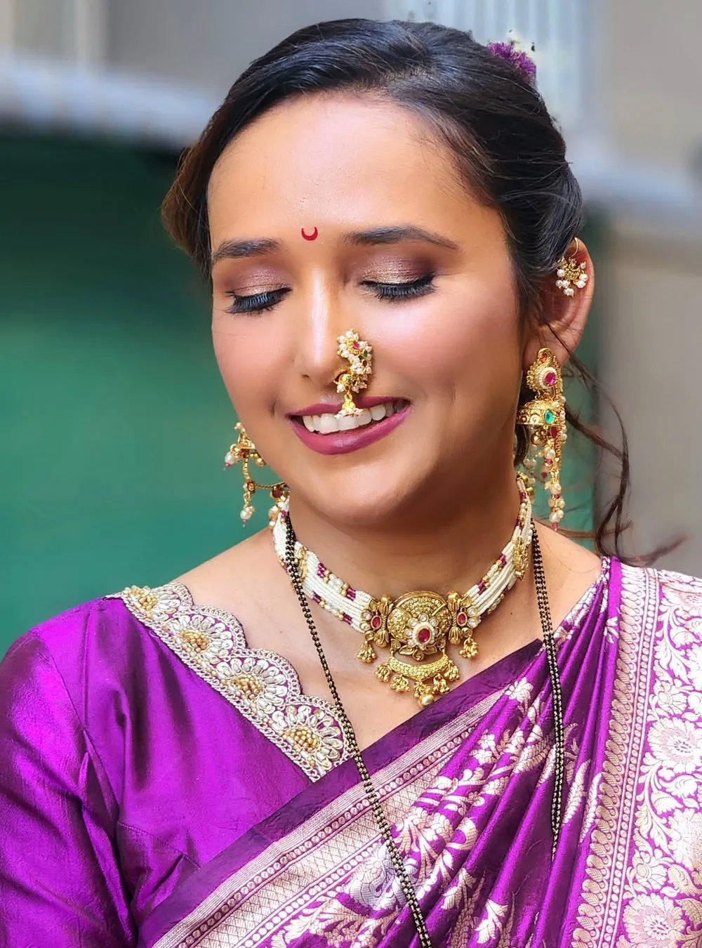 Maharashtrian bridal makeup by Elegance by Aamera